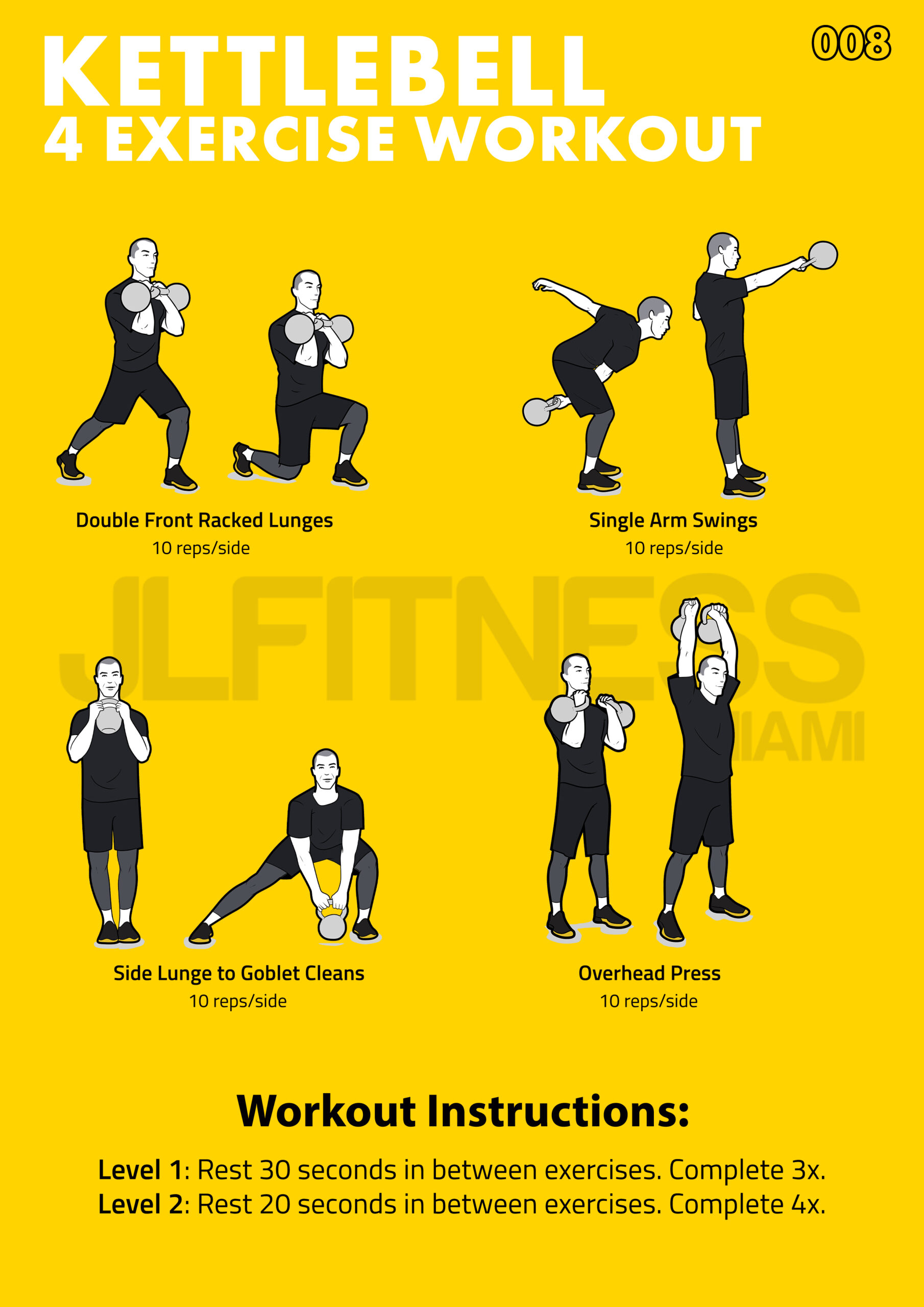 kettlebell workout with 4 exercises